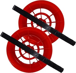 Unomor 2pcs Wire Wheel Plastic Kite Spool Kite String Winder Fly Line Winder Abs Shaft Hand Wheel Kite String Handle Reel Kite Parts Self-Locking Red String Spool Winder