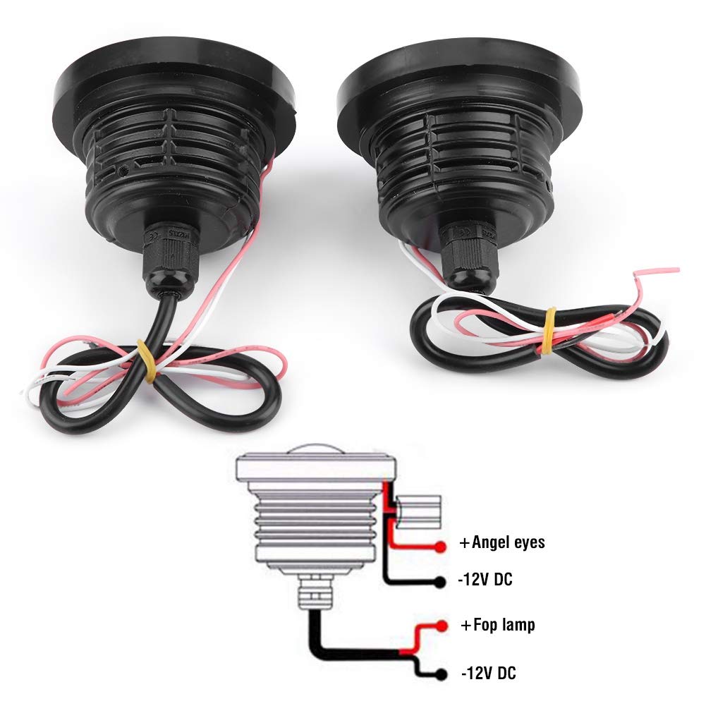 - Fendinebbia per auto, 30 W, RGB, LED COB Angel Eye, super luminoso, con telecomando