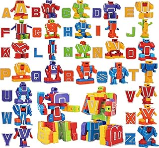 JOYIN 26 Pieces Alphabet Robot Action Figure Toys for Kids ABC learning, Birthday Party, School Classroom Rewards, Carnival Prizes, Pre-school Education Toy,Easter Basket Stuffers