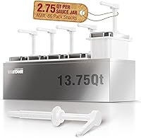 Vista 1 de WantJoin Dispensador de salsa de 13.75 cuartos con 5 frascos, estación de bomba de condimentos de acero inoxidable de 2.75 cuartos de galón / 2.6 L