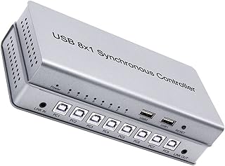 1-for-4 Ports Splitter - Multifuncional Keyboard Mouse Synchronizer Controller KVM Switcher Splitter,USB2.0 Full Speed Technology 12Mbps Controller,for Windows/Linux/Android/Netware ( Size : 8 ports )