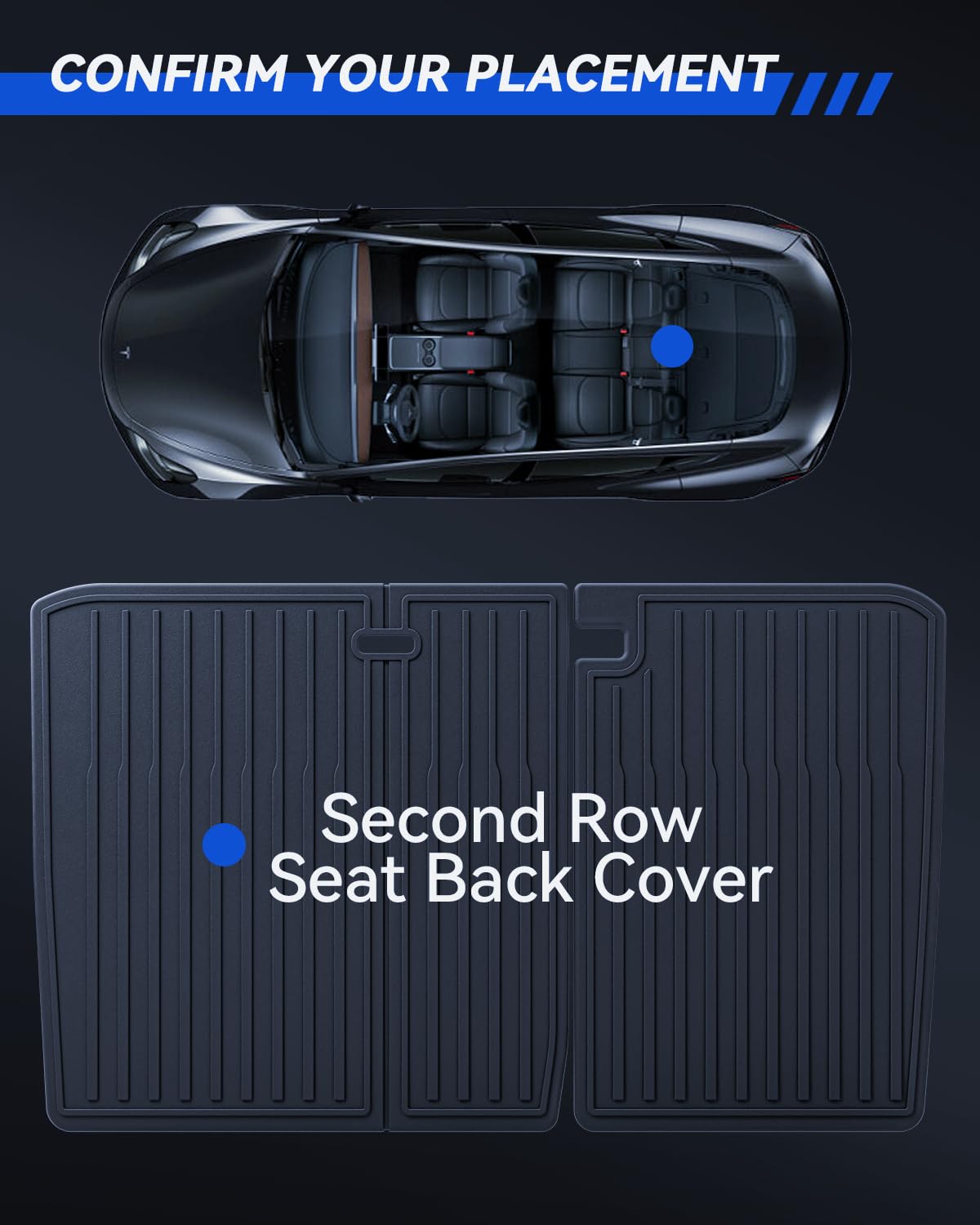 Zweite Sitzreihe Rückenbezug für Tesla Model 3 2024-2026 Allwetter TPE Sitzschutz Wasserdicht und rutschfest Rear Seat Cover Tesla Model 3 Highland Zubehör