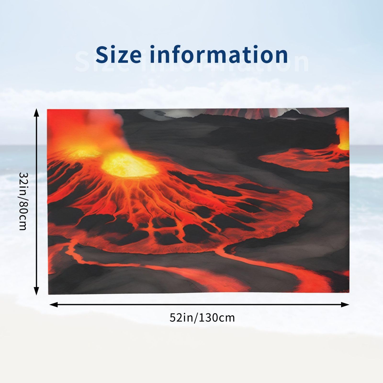 Kilauea wulkany nadruk dorośli ponadwymiarowe ręczniki kąpielowe plażowe szybkoschnące miękkie lekkie prezent podróżny