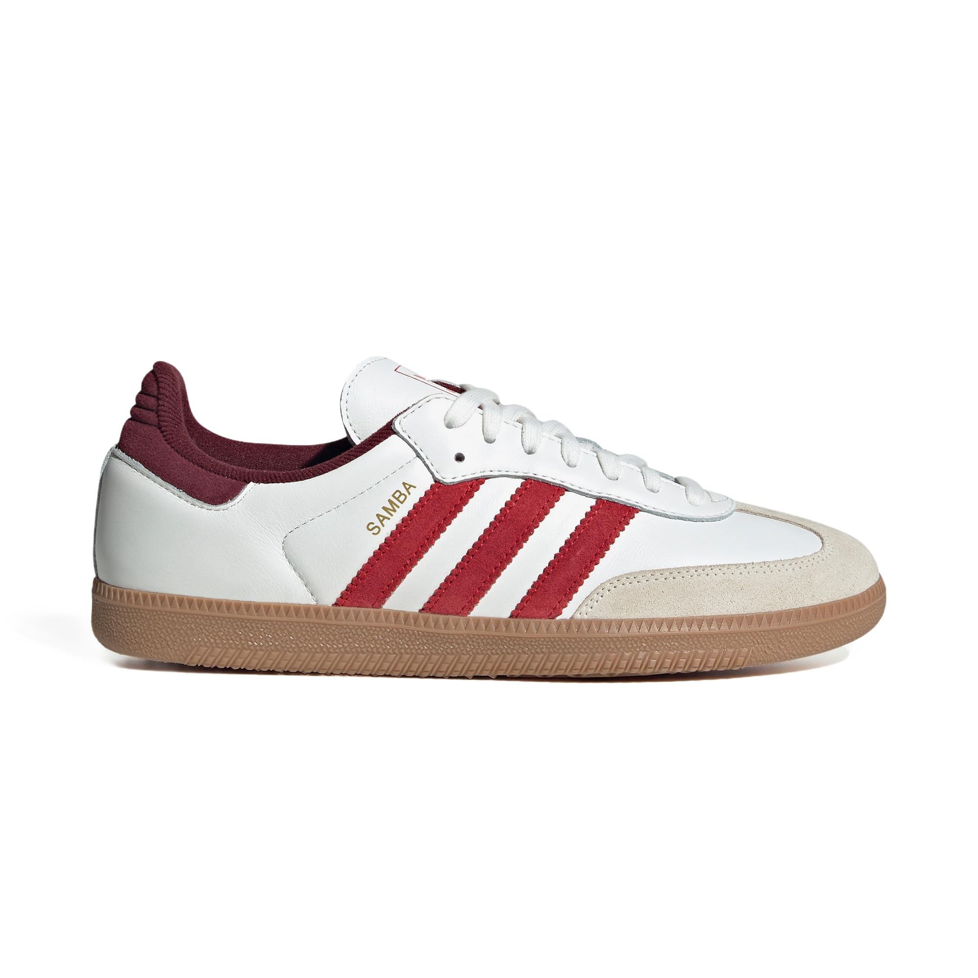 adidas Samba OG Men's Shoes, Core White/Better Scarlet/Shadow Red, Size 9.5