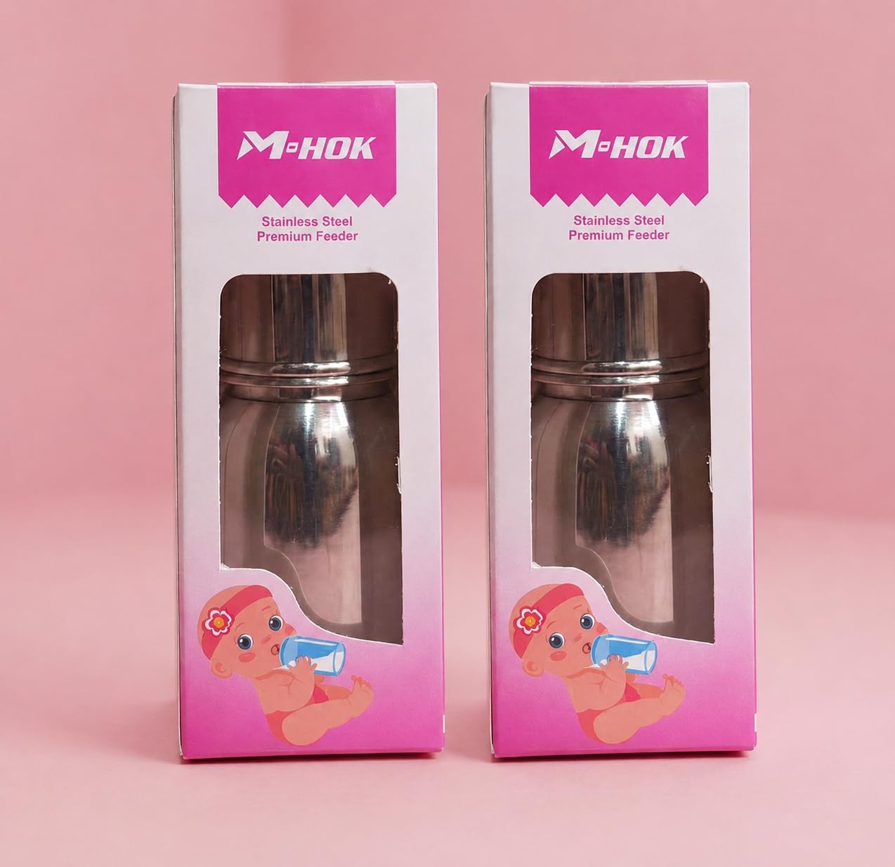 Stainless Steel Feeding Bottle (150, Milliliters, Single 150ml) | 304 Grade Steel, 150ml & 250ml Sizes, For Infants, Floral Engraved Design, Secure Screw Cap-image-2