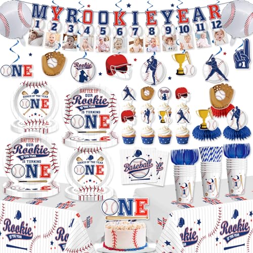 Baseball birthday decorations for 1st Birthday, Rookie...