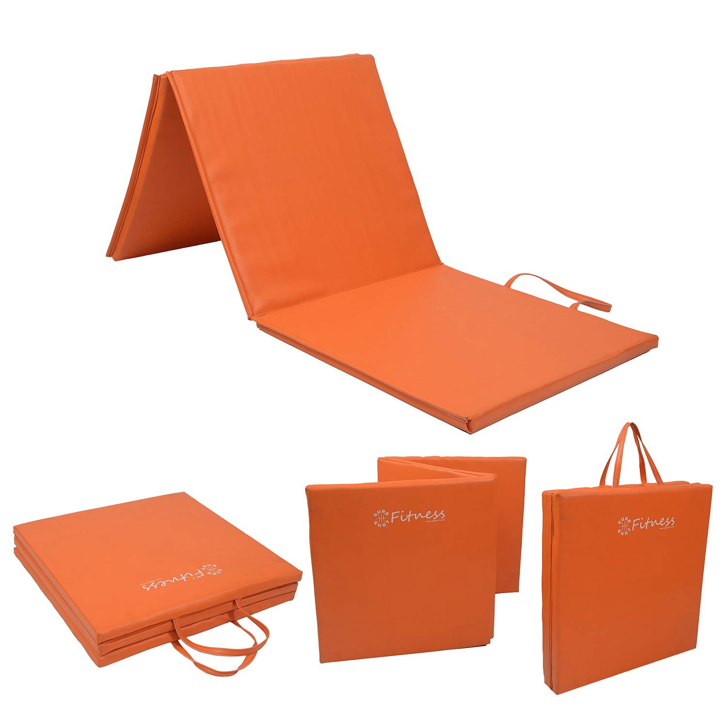 Sure Shot Fitness Tri Fold Fitness Mat, Orange, 50mm