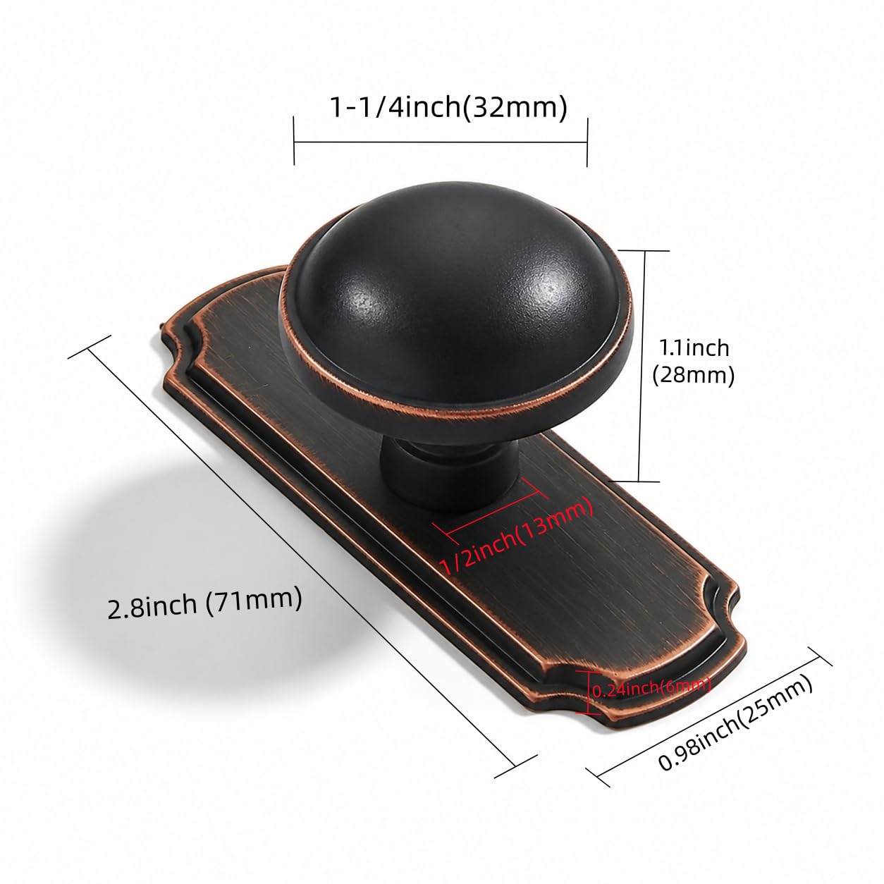 KHTUMEWARE-KH270 Round Knob, Oil Rubbed Bronze, 1-1/4 in (32 mm), 2-Pack in Oil Rubbed Bronze — KHTUMEWARE