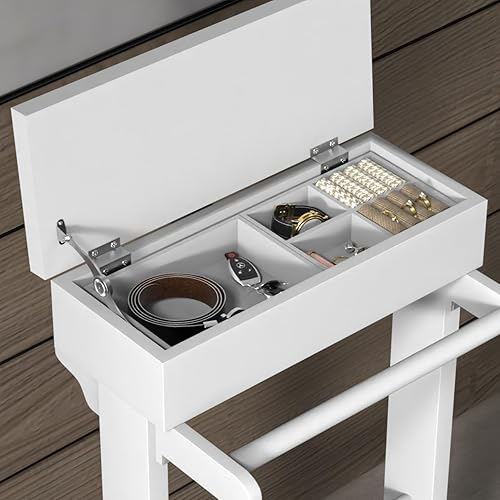 Miniatura 2 de GLSCASA Soporte de valet para ropa, sombrero, organizador de almacenamiento, exhibición de pie, color blanco