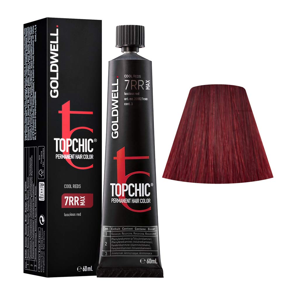 GoldwellTopchic Professional Hair Colour, 7RR Max Luscious Red, 60 ml