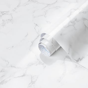 Dimoon 15.7x90.6 Marble Peel and Stick Wallpaper White Granite Contact Paper for Countertops Waterproof Kitchen New Environmentally Friendly Materials Thickening Upgrade Renter Friendly Vinyl Wrap