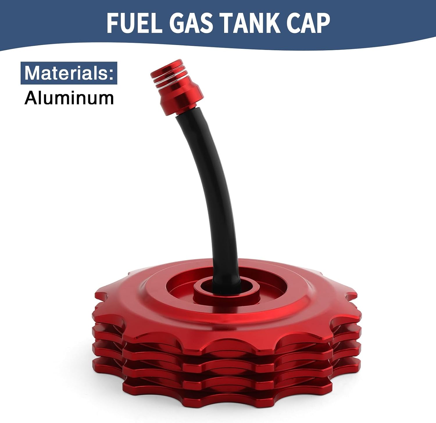 Gas Cap Fuel Tank Cap Cover w/Vent Hose For Yamaha Raptor 660R 350 250 125 YFZ450R Blaster 200 Warrior 350 Grizzly 660 450 400 350 Kodiak 400 450 Bear Tracker 250 Bruin 250 350 (Red)