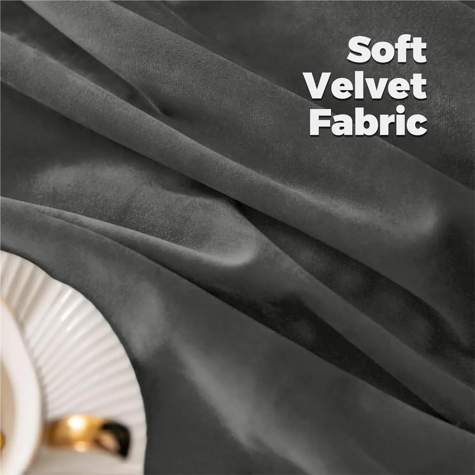 Tela de terciopelo liso mate de 1 m / 2 m de ancho para fundas de sofá, mantel, cortinas, costura, tela de terciopelo suave para coser (gris oscuro, 2 m (200 cm x 140 cm)