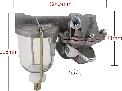 Miniatura 2 de Bomba de elevación de combustible 3637288M91 para tractor Massey Ferguson 35, 50, 50 (Perkins Diesel), 135, 135 (AD3-152), 150, 150 (AD3-152), 205,
