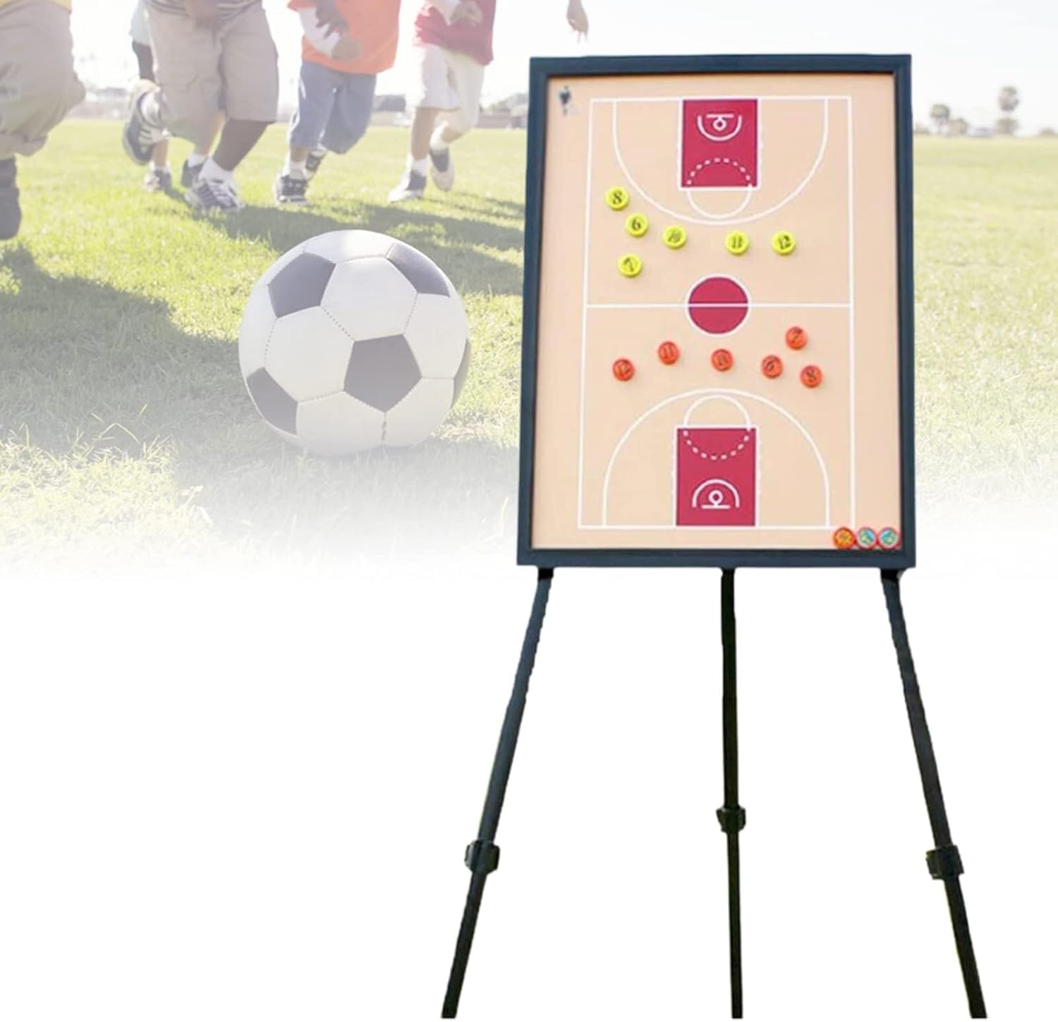 Basketball Coach Tactical Scoreboard,Basketball Tactical Command Scoreboard, Convenient Coach Clipboard,with Stand