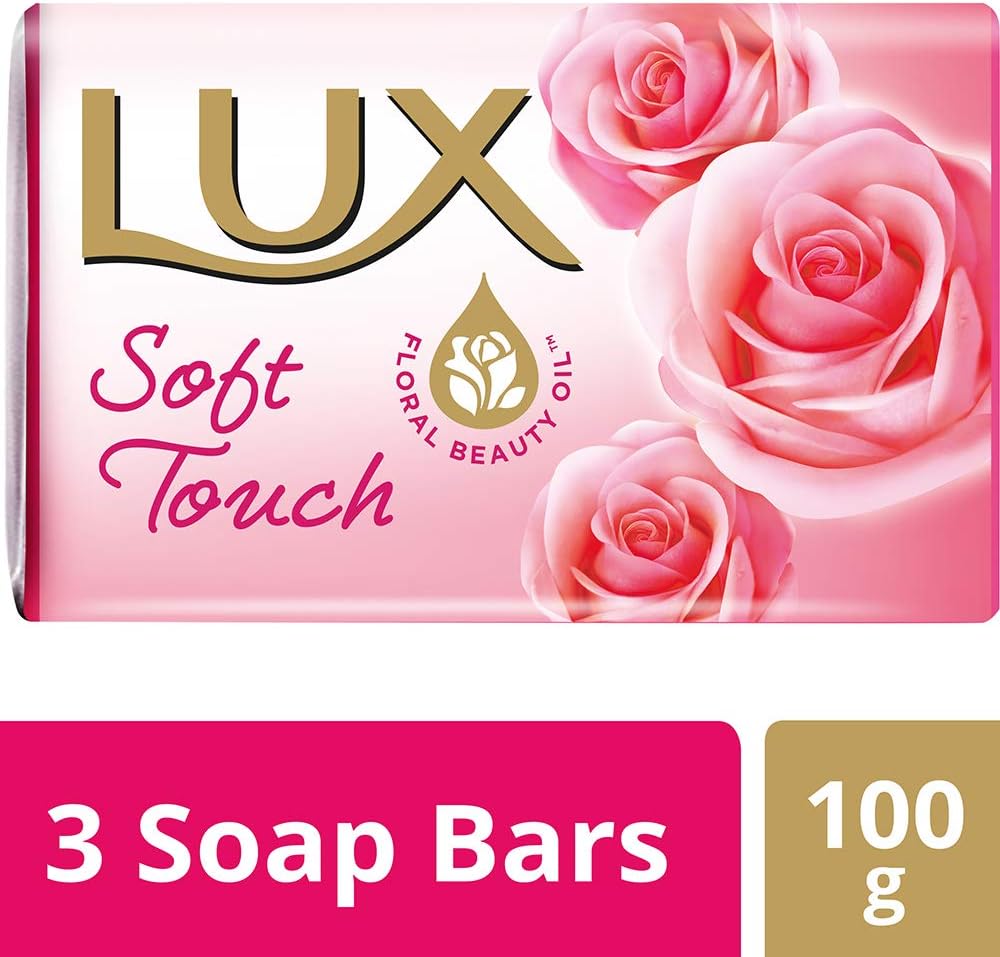 Lux Lux Soft Touch French Rose & Almond oil Soap Bar, 100g (Pack of 3)