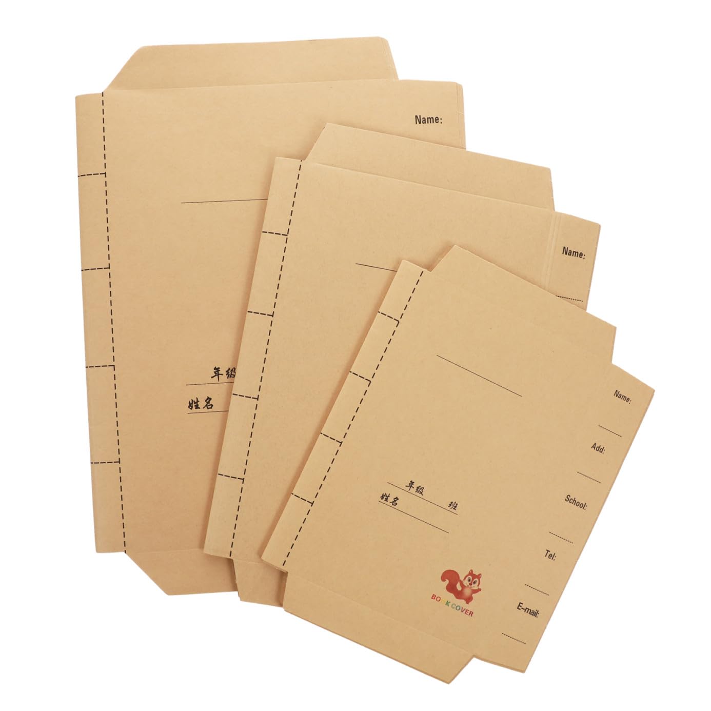 Copertina Libro di Testo Regolabile 30 Pezzi in Carta Kraft
