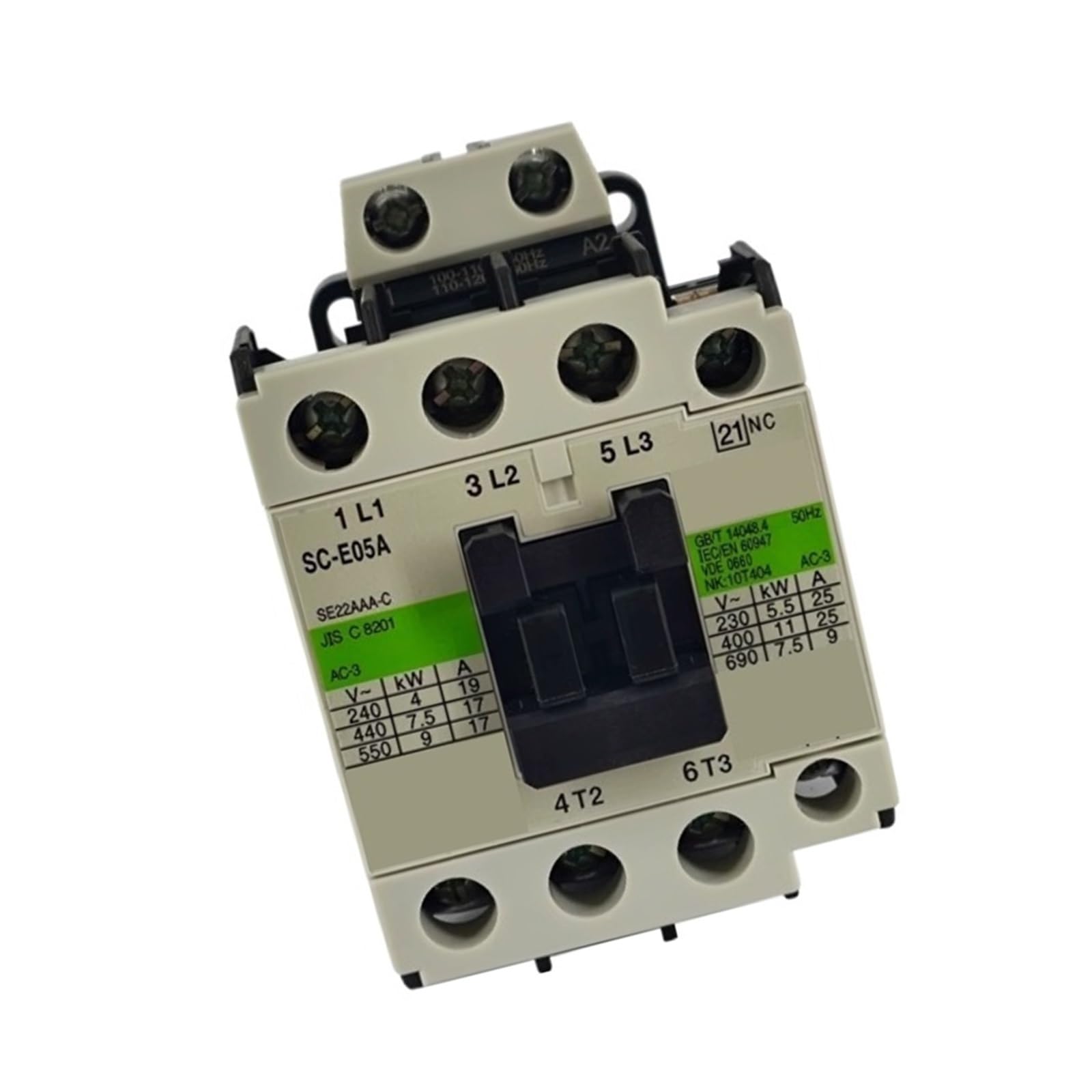 Contactor SC-E05A/G DC110V DC 1NC para control y protección de motores industriales