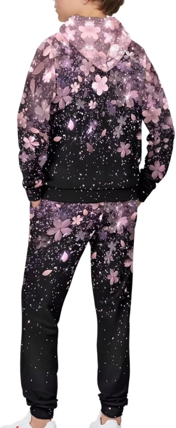 Upetstory Girls 2 Piece Outfits Boys Tracksuit for Kids Size 5-12 Years Old