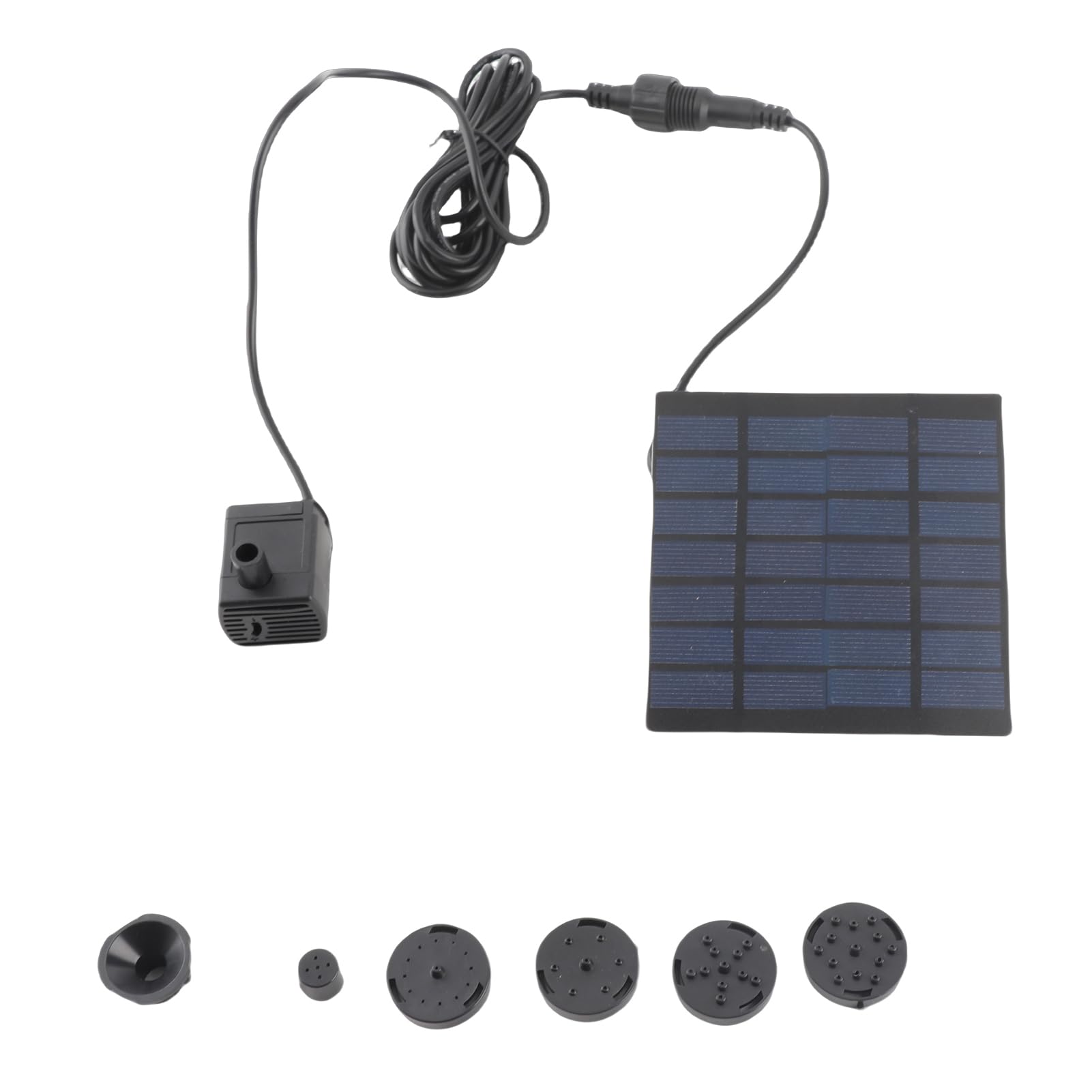 YUEHISY Solar Fountain Pump, Mini Solar Powered with 4 Nozzles, Brushless Submersible for Garden Decoration, Bird Bath, Small Pond, Water Circulation