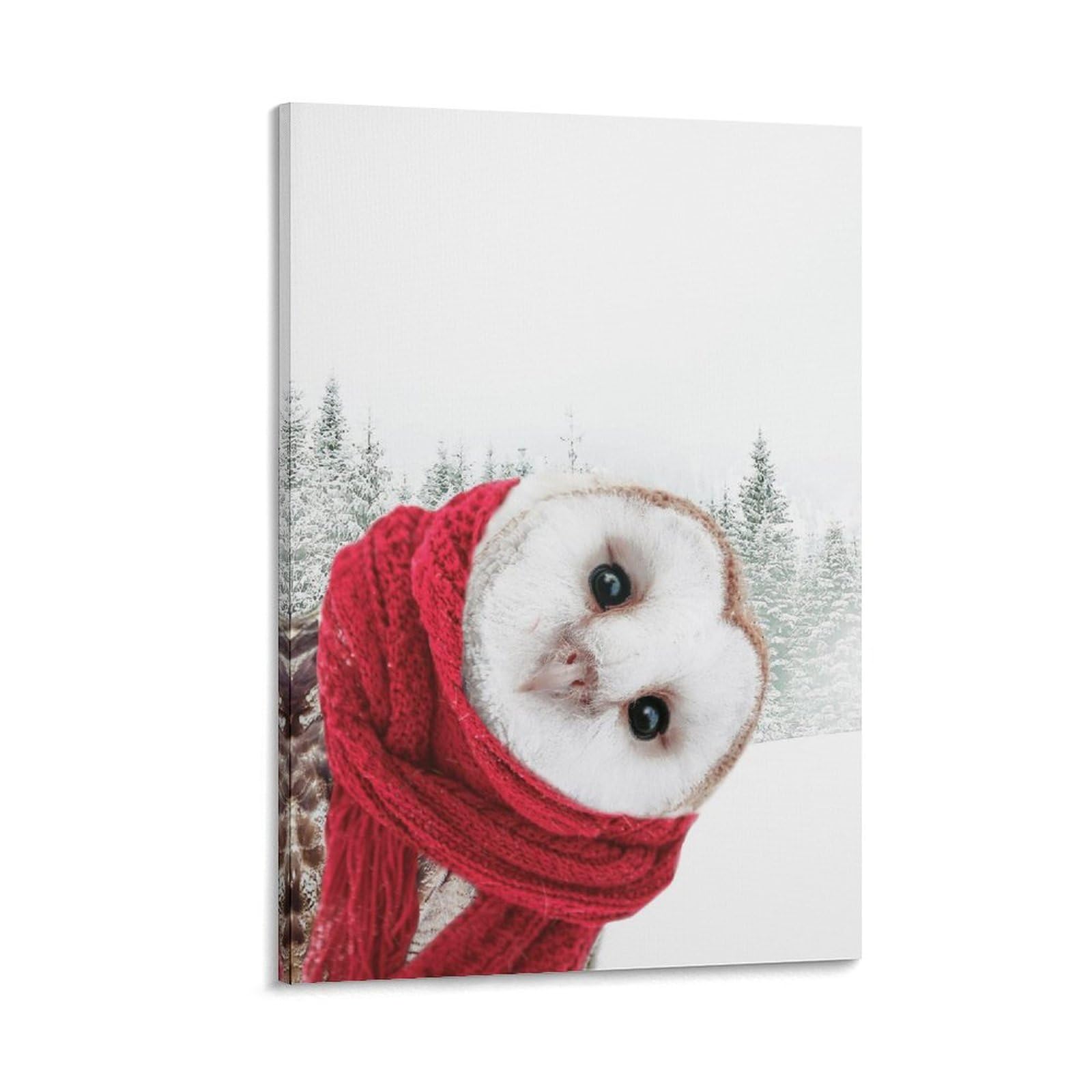 amazon-com-lohxa-printable-christmas-wall-art-baby-owl-in-a-scarf-winter-poster-christmas-print-winter-theme-prin-canvas-wall-art-print-poster-for-home-school-office-decor-frame-style-12x18inch-30x45cm-posters