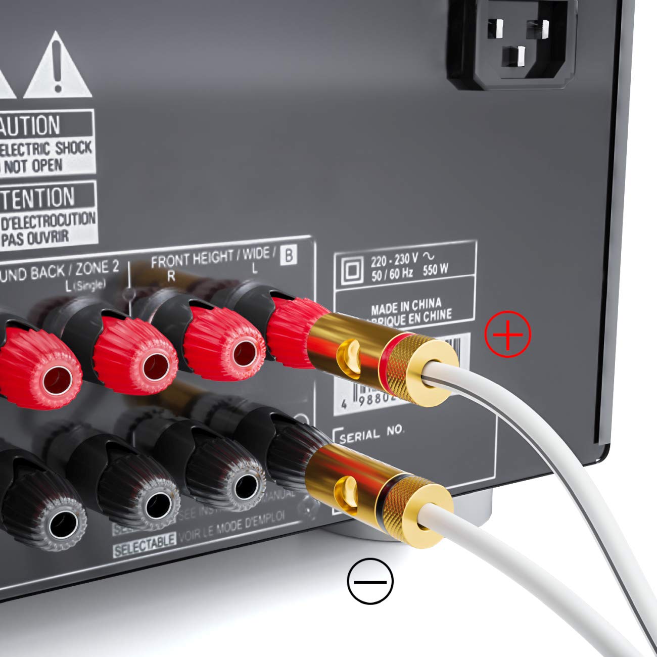 deleyCON 10m kabel głośnikowy box kabel 2x 0,75mm² aluminium powlekane miedzią oznaczenie biegunowości CCA 2x24x0,20mm linka BauPVO/CPR - biały