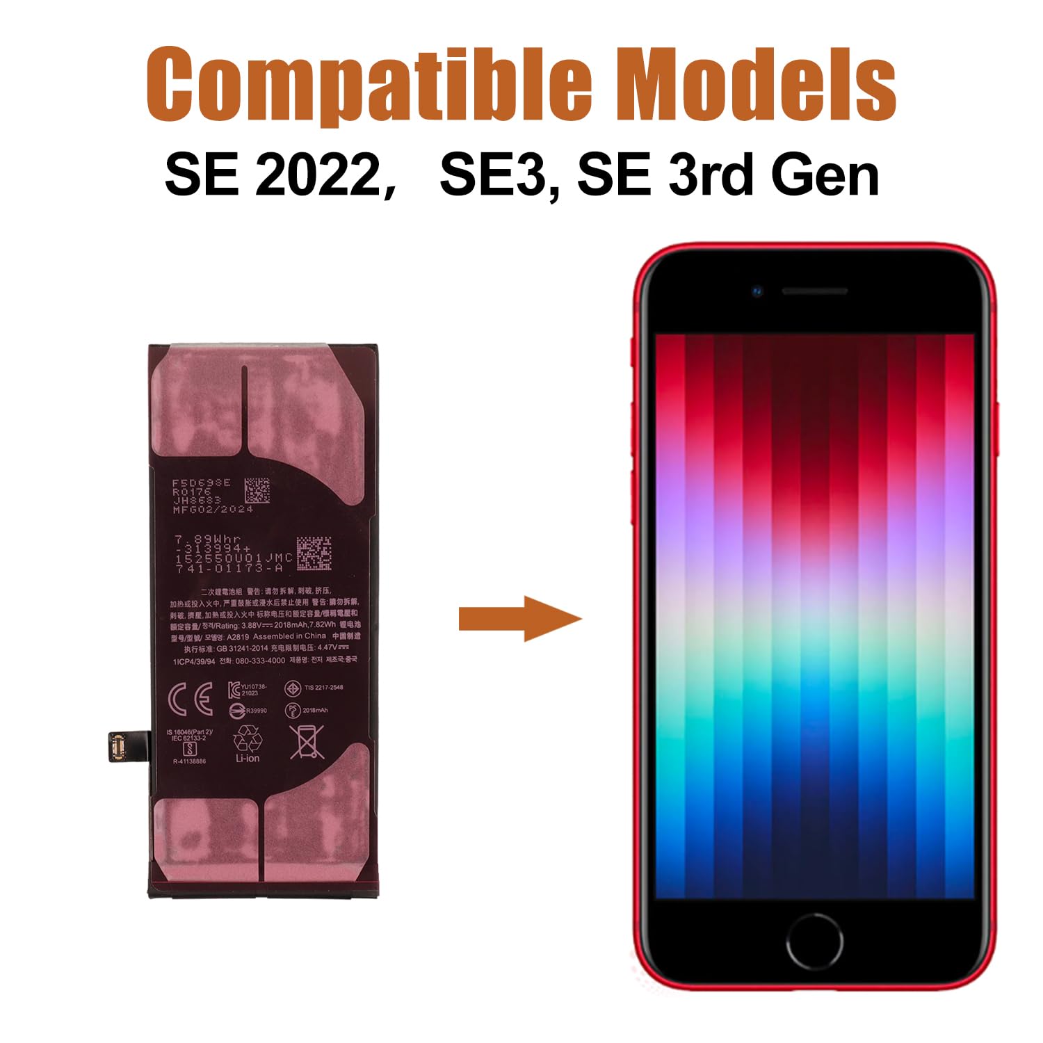 Batterie IPhone SE 3ᵉ Génération + Outils – Remplacement Facile