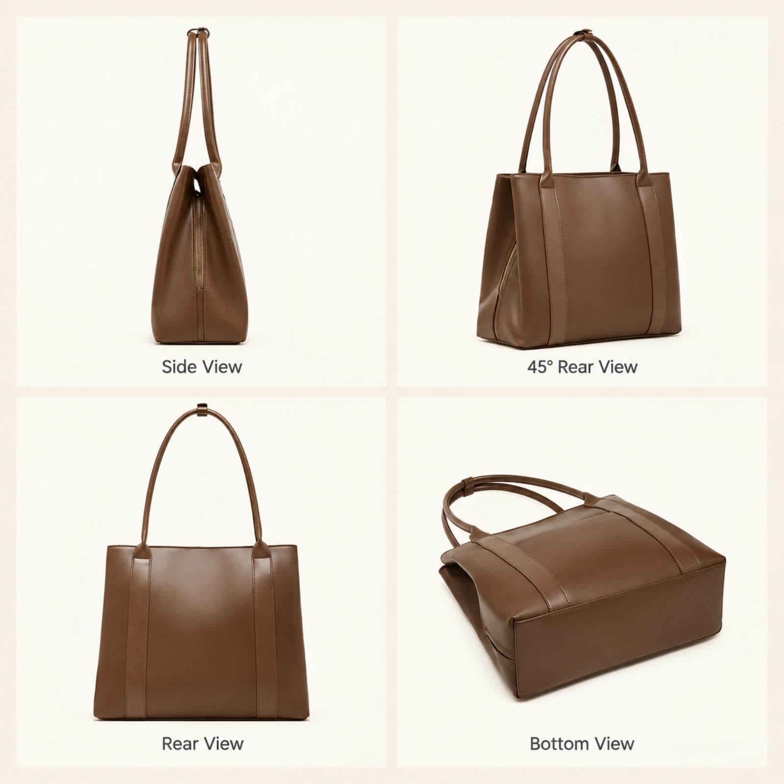 XXDML - Bolso grande de piel auténtica para mujer con asa superior
