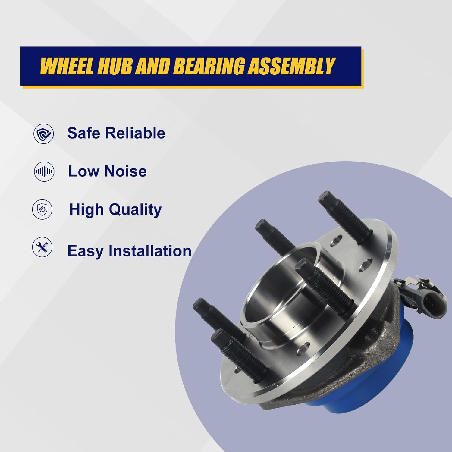 KUSATEC 513137 Front Wheel Bearing and Hub Assembly Compatible with 1997-2005 Chevy Classic Malibu, 1997-2004 Oldsmobile Alero Cutlass, 1999-2005 Pontiac Grand Am, 5 Lug Bolts w/ABS