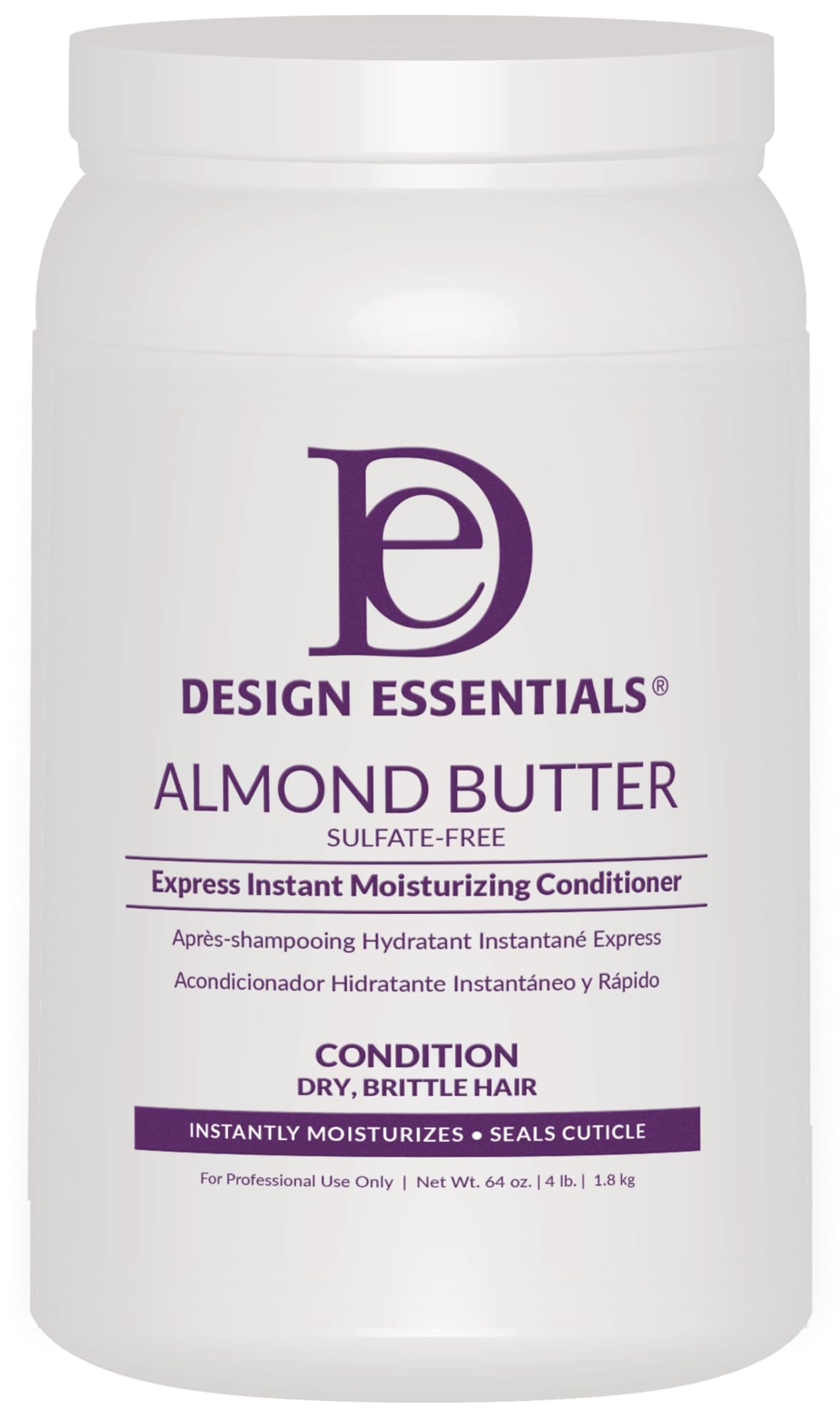 Design Essentials Almond Butter Express Instant Moisturizing Conditioner, For Hydrating and Moisturizing Dry, Brittle Hair, 64 oz (Pack of 1)