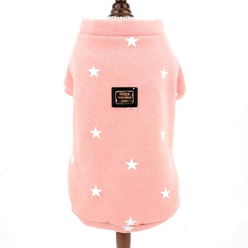 SMALLLEE_LUCKY_STORE Sudadera de Forro Polar con Estampado de Estrellas para Mascotas