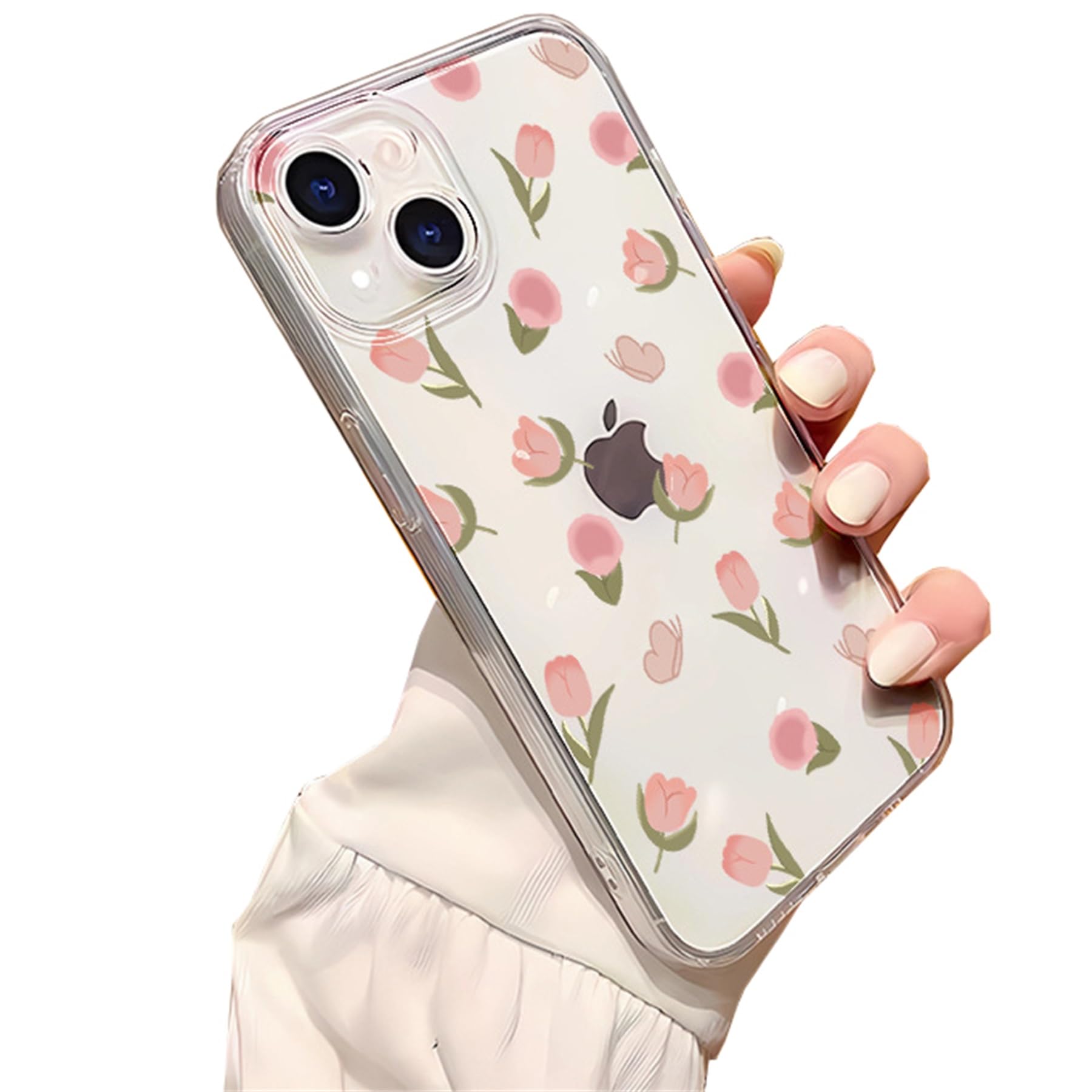 Einaily Hülle für iPhone 15 Case Crystal Clear Handyhülle Mode Chic Muster Ultra Dünn TPU Silikon Blumen Bumper Stoßfest Kratzfest Schutzhülle für iPhone 15 Slim Cover