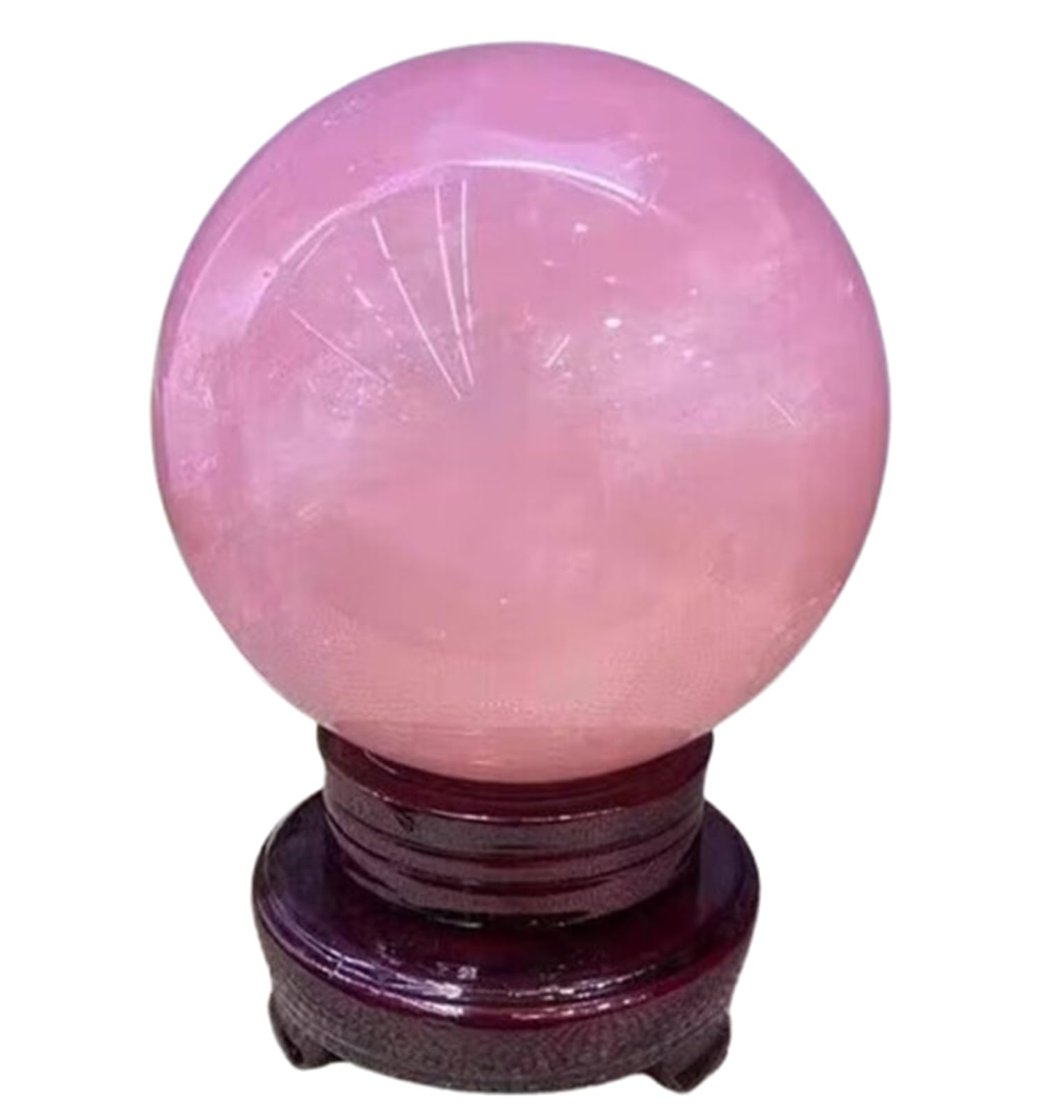DPURPIWADY Crystal Ball Polished Divination with Wooden Stand Feng Shui Office Home Decor Stone Sphere Gift,15cm