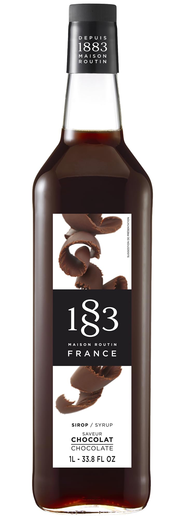 1883 Maison Routin Premium Chocolate Syrup for Cocktails & Mocktails Glass 1L