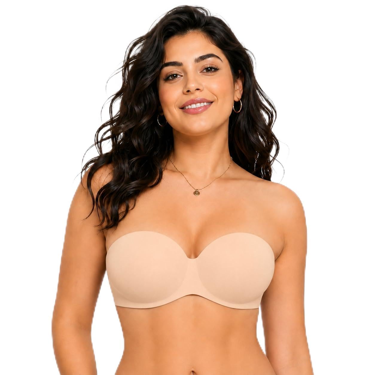 Women's Strapless Seamless Bra with Detachable Transparent Back Strap-picture-18