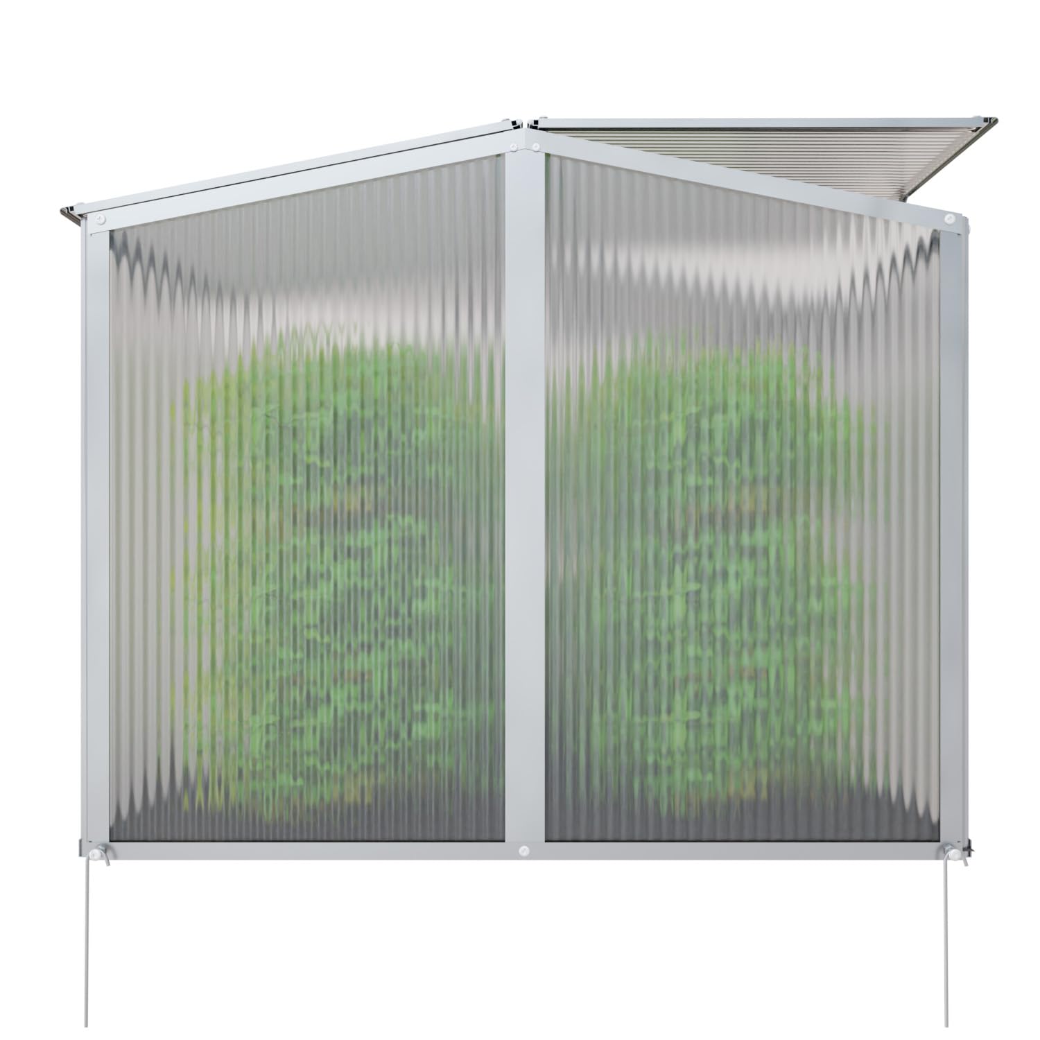GARMIO® Gewächshaus Protea Klein, Alu Frühbeet, Mini-Gewächshaus, Treibhaus, Frühbeetkasten, Pflanzenbeet, Anzuchtbeet, Tomatenhaus, Pflanzenhaus für Garten, mit 4X Hering