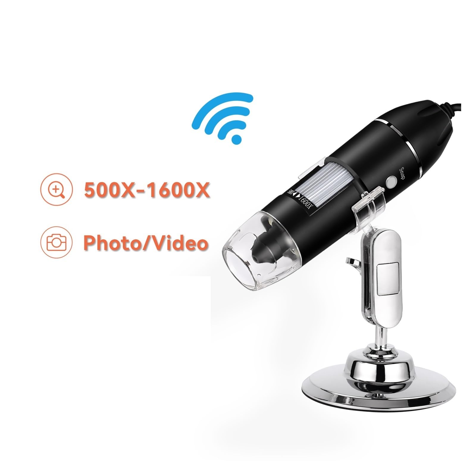 Microscopio Microscopio Digital Microscopio Electrónico con Lupa De Cámara con Zoom De Endoscopio De 8 LED Herramienta ampliamente Utilizada(W01)