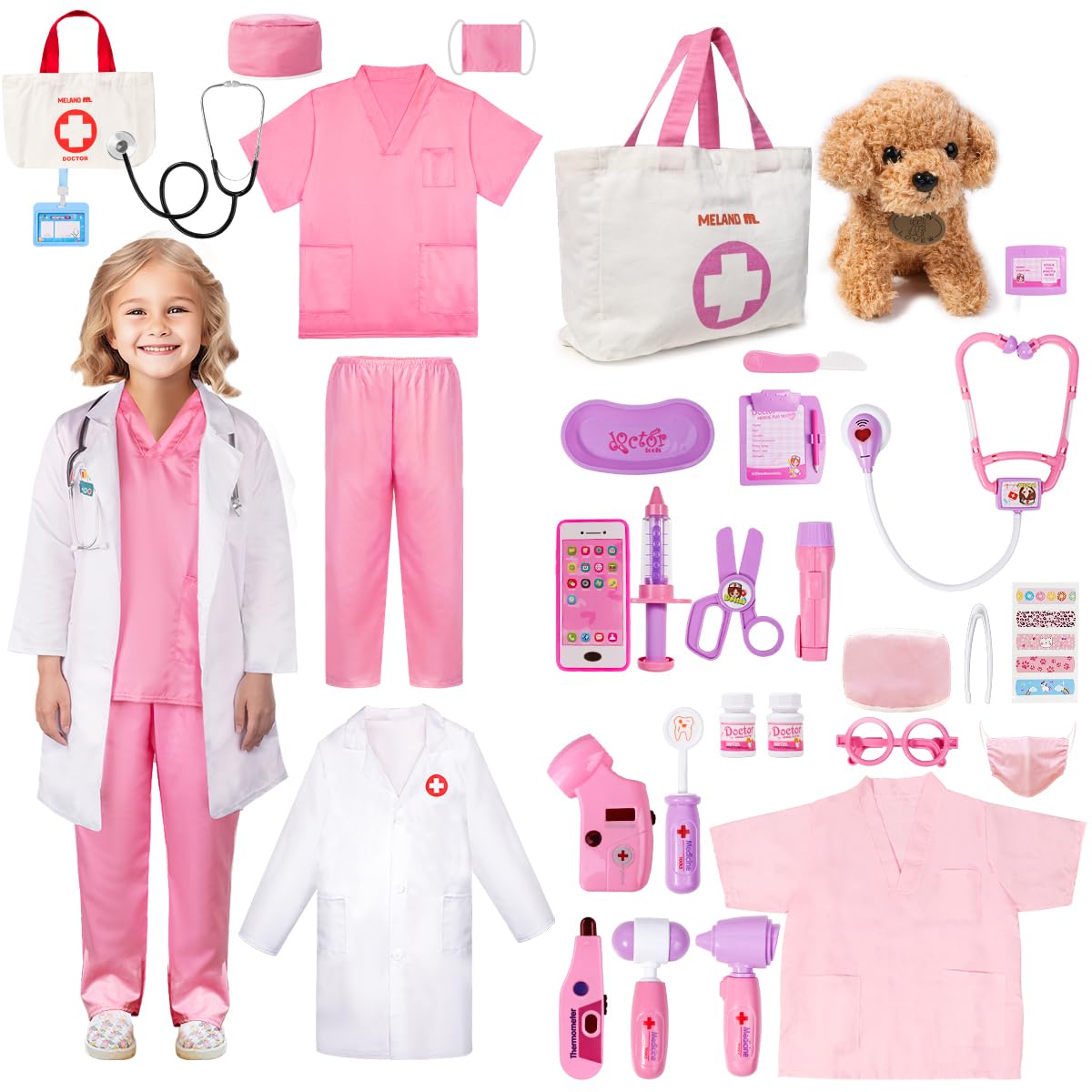 Amazon.com: Meland Doctor Costume for Girls with Doctor Toys