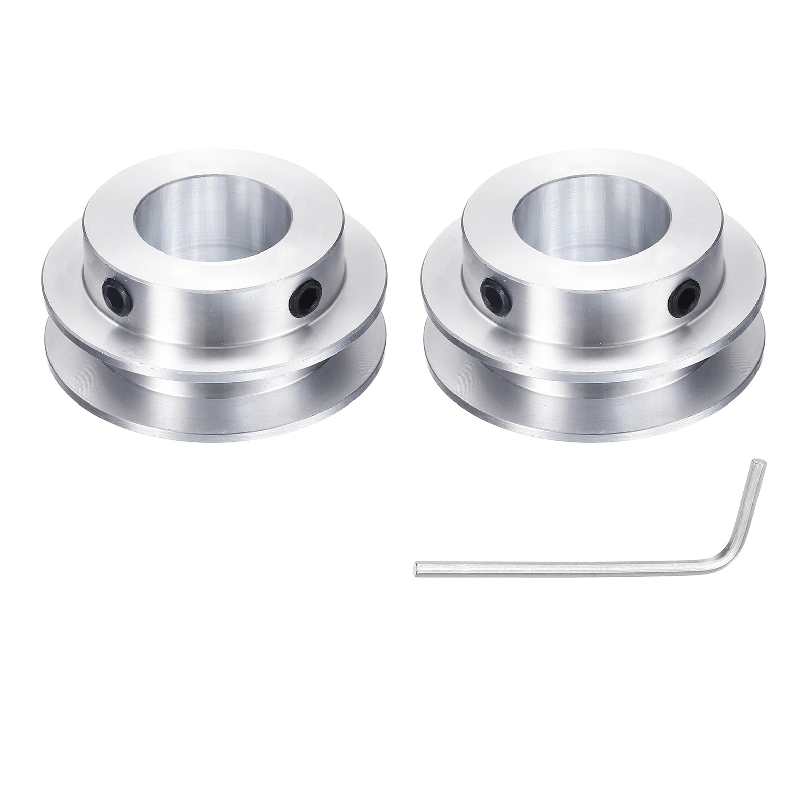 uxcell 2Pcs Single Groove Pulley, 15mm Fixed Bore 40mm Outer Diameter Aluminum Alloy Mechanical Belt Pulley with Hex Wrench for 6mm PU Round Belt — Amazon image 19