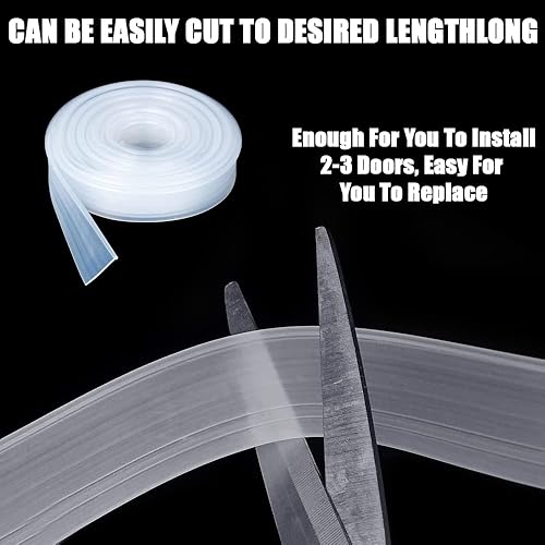 Miniatura 4 de Tira de sello inferior de puerta de ducha enmarcada de repuesto, impermeable, borde de goma transparente para puerta de ducha de vidrio para el