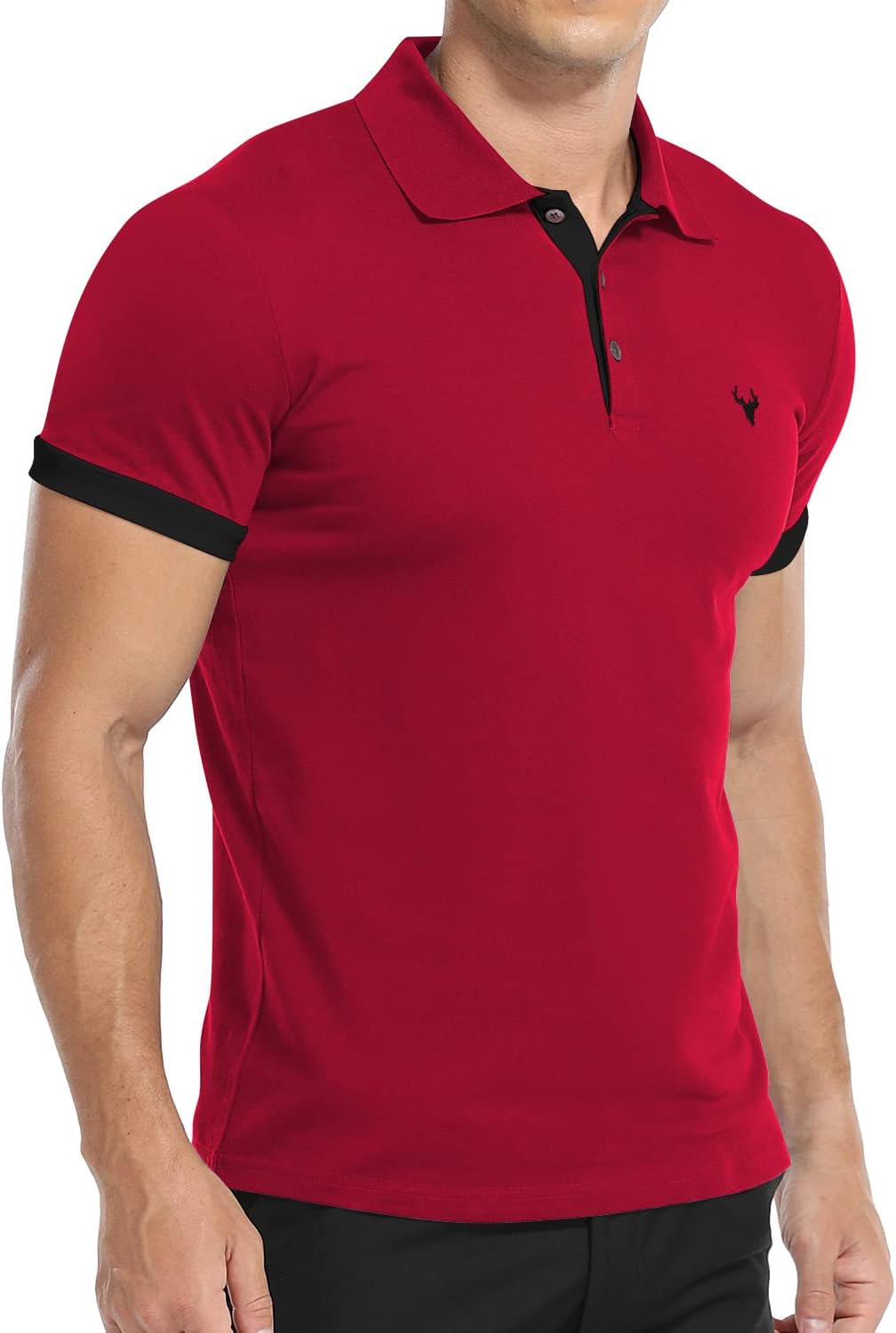 YTD Men’s Classic Polo Shirt Short Sleeve Shirts Lightweight Slim Fit Casual Tops