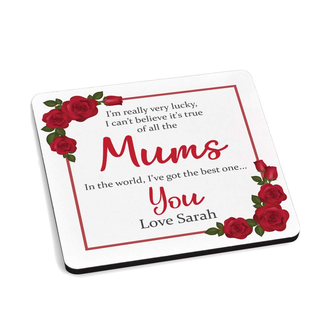 Best Mummy PERSONALISED Drinks Coaster Gifts for Mum, Mummy, Nan - Custom Wooden Coasters for Drinks Gifts - Handmade Birthday, Christmas, Mothers Day Drinks Coaster Mat Gifts