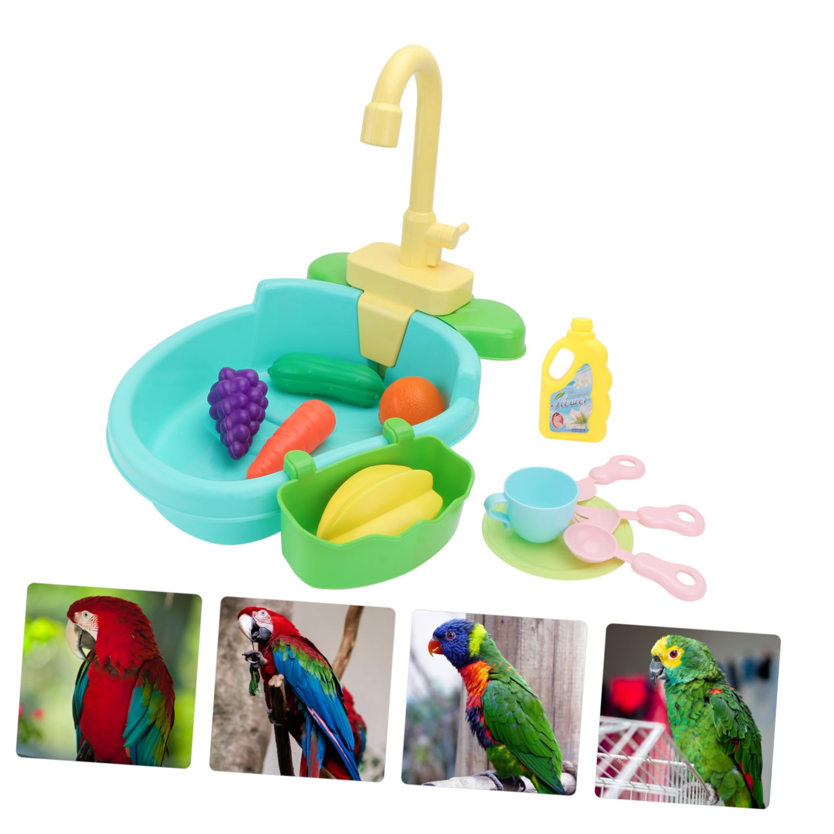 FRCOLOR 1satz Multi-funktionale Vogeldusche Mit Spielzeugen Kreatives Badebecken Für Papageien Und Kleine Vögel Sicheres Material Für Sommer Und Winteranwendungen Inklusive