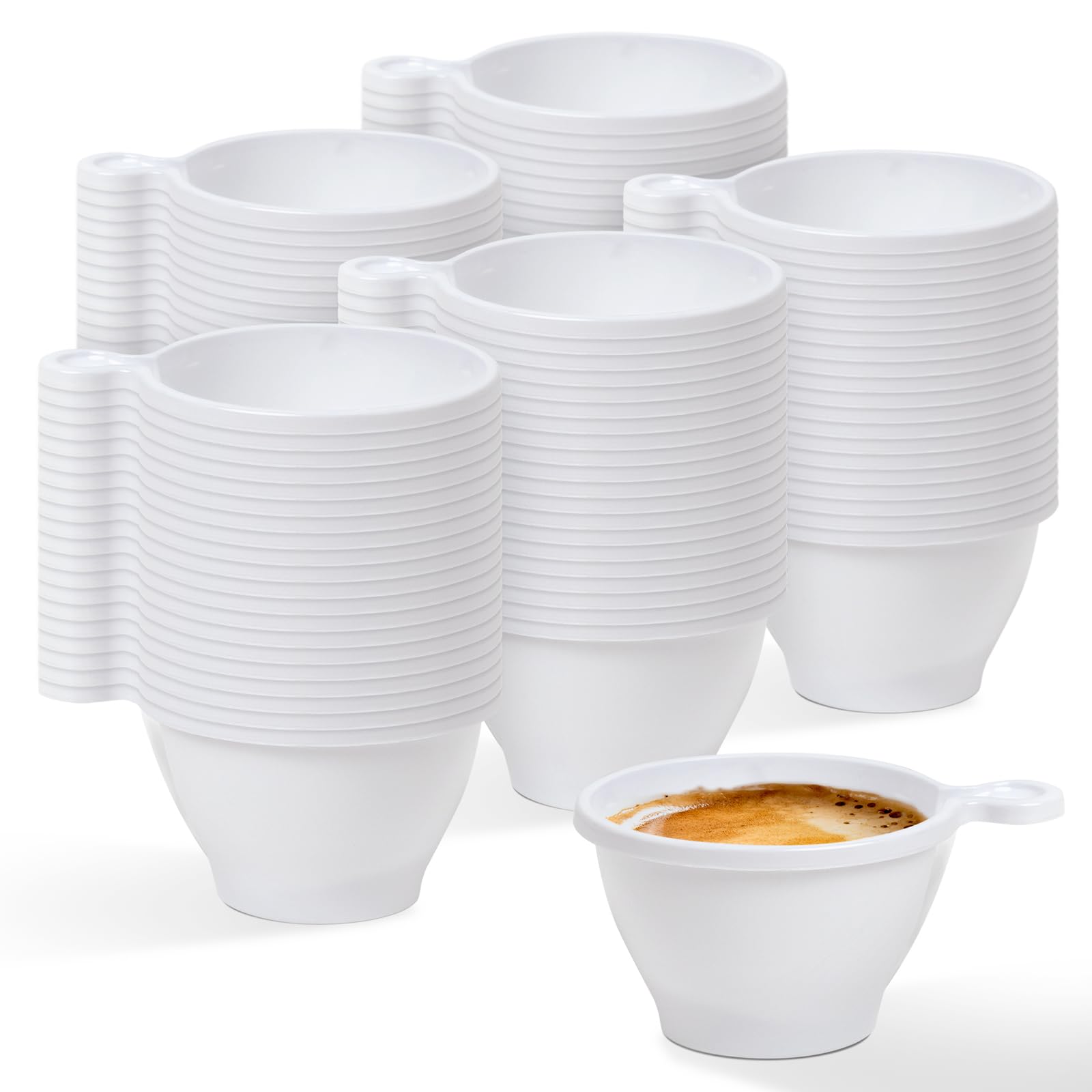 700 Tazas de Café Reutilizable Blanca - 170 cc (6 oz) - Vasos Desechables - Perfecta para Catering, Oficinas y Eventos - Ideal para Hostelería - EXTRA RESISTENTE