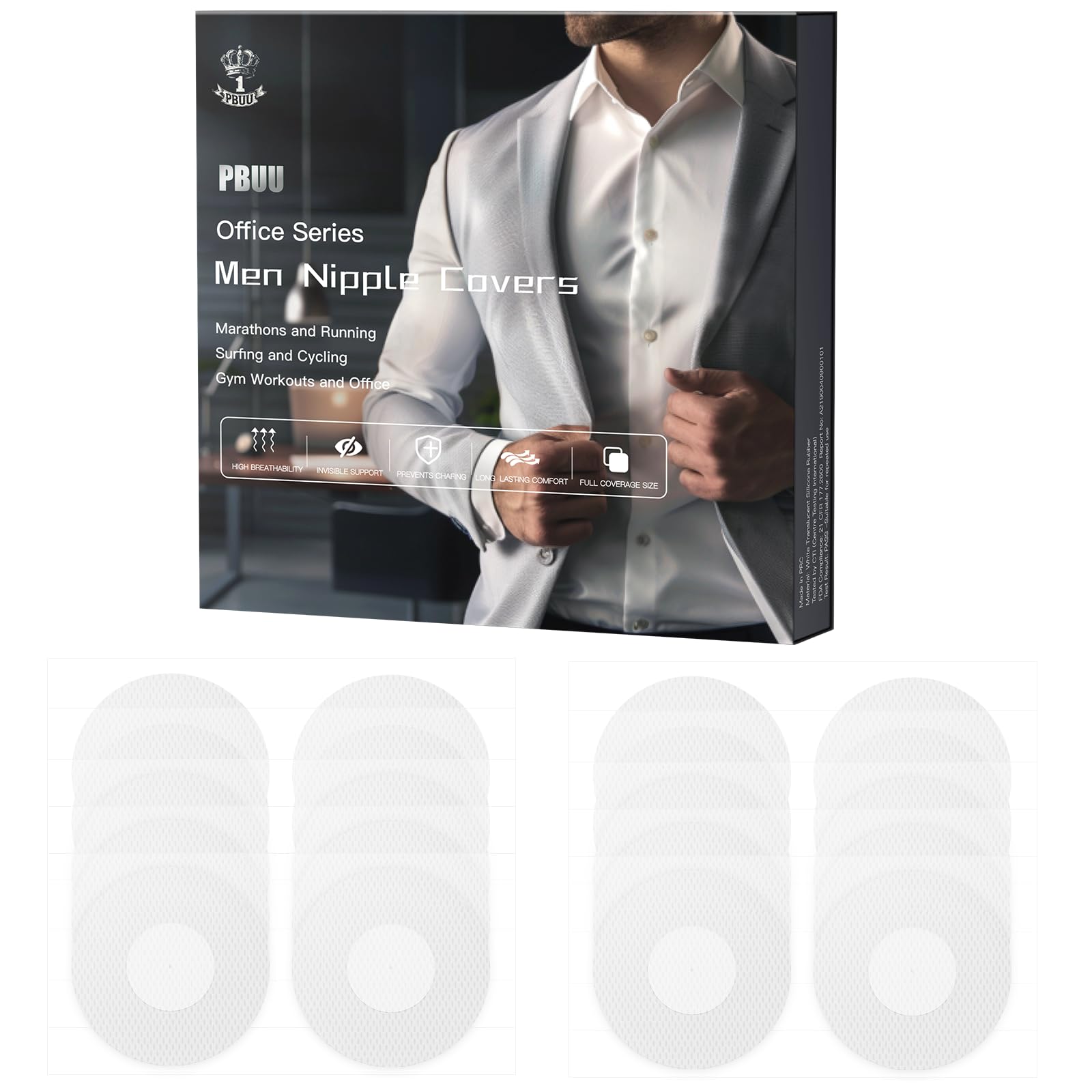 Nipple Covers for Men, 100Pcs(50 Pairs) Disposable Nipple Pasties, Soft & Breathable, Anti-Chafing Sports Nipple Cover for Runners, Athletes, Daily Wear, White