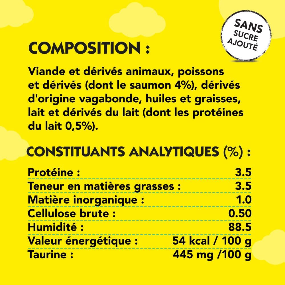 Catisfactions Creamy Friandises pour Chat – Goût Saumon – Récompenses pour Chats Adultes et Chatons – Pack de 4 sachets de 10 g (Lot de 11)