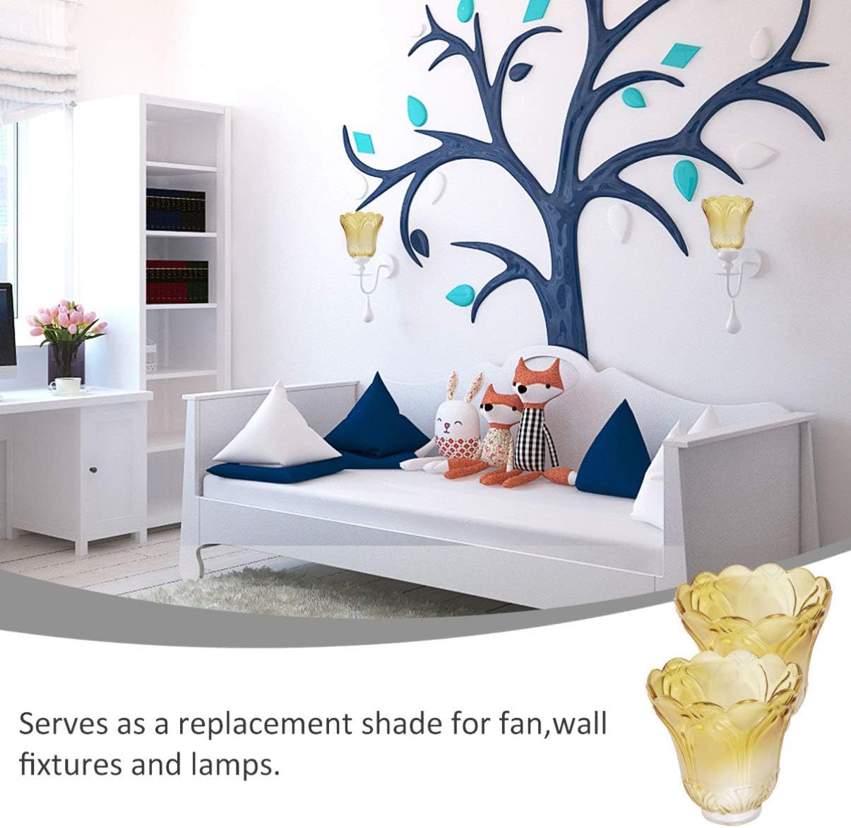 OSALADI Lamp Shades Ceiling Fan Light Covers Glass Lamp Shade Glass Antique for Pendant and Floor Lamps Ceiling Fan Globe Replacement Wall Light