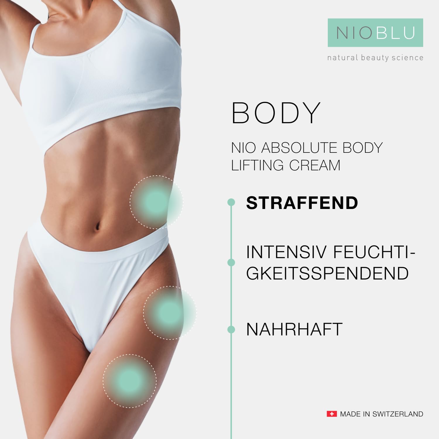Nio Firming Body Cream – Nährend und straffend – Wirkt den Zeichen von Erschlaffung und Hautalterung entgegen – Mit natürlichen Inhaltsstoffen – Fortschrittliche Technologie – 200 ml
