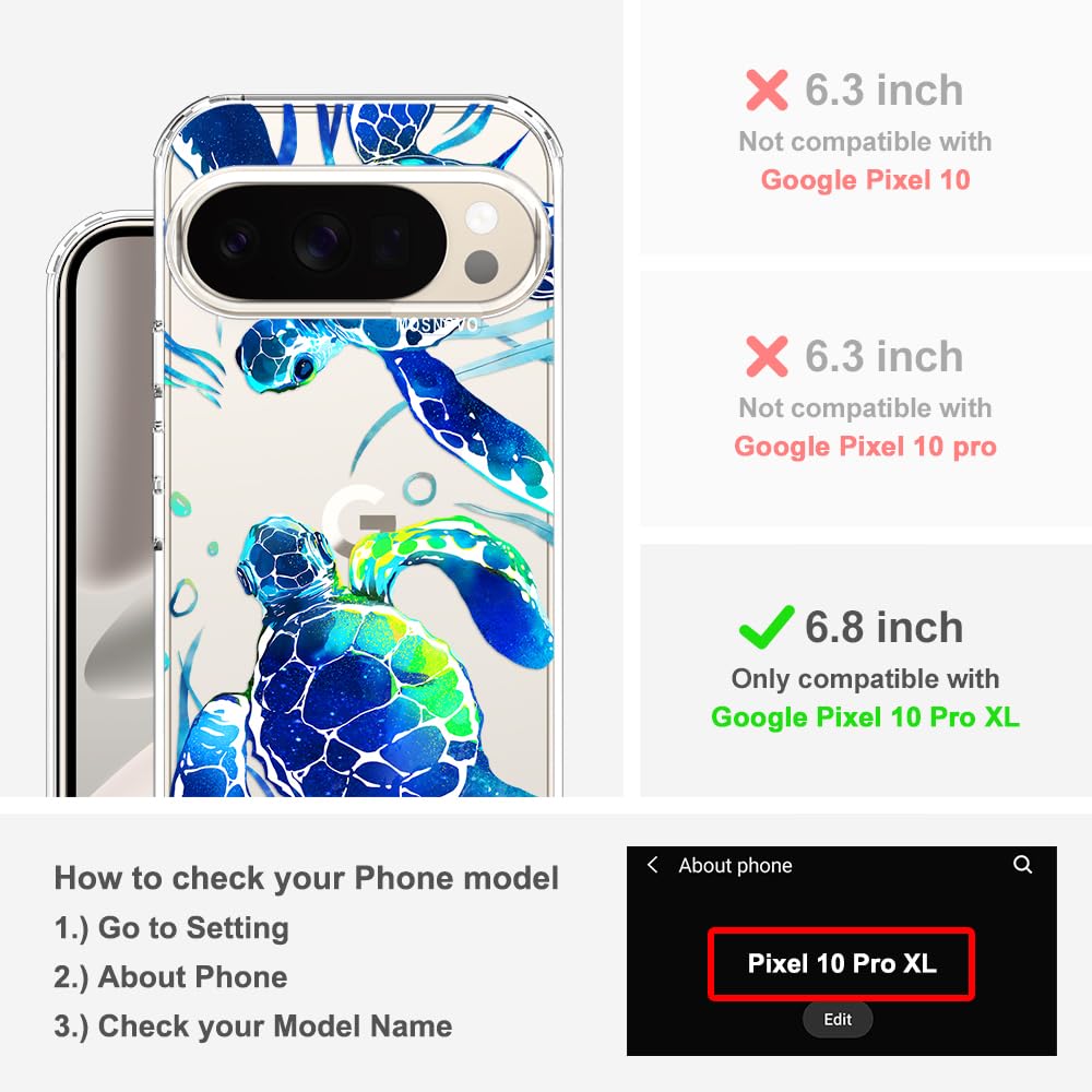 MOSNOVO Case for Google Pixel 10 & Pixel 10 Pro, [Buffertech 6.6ft Military-Grade Drop Protection] [Anti Peel Off Tech] Clear TPU Bumper Phone Case Cover Design - Cute Cherry — view 248