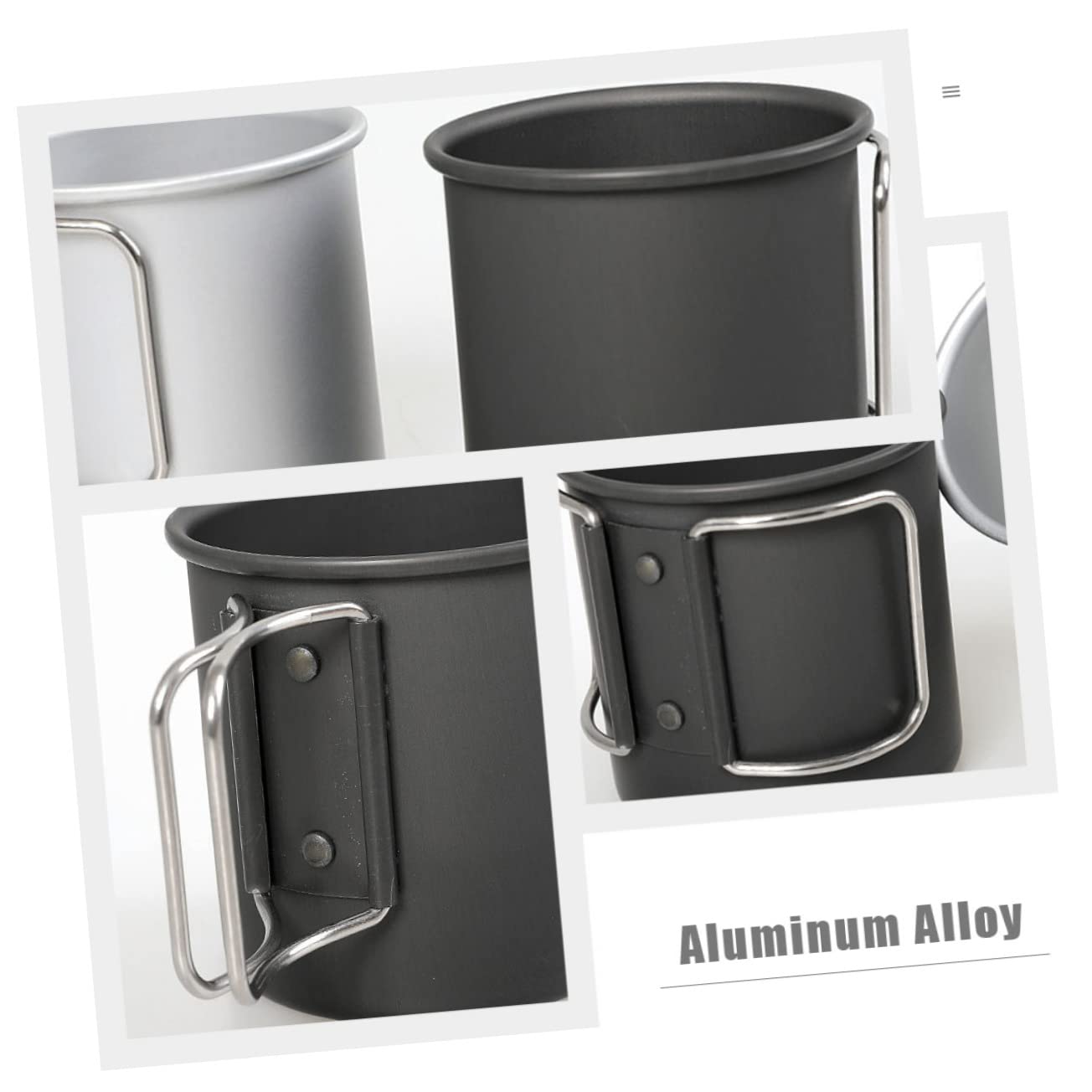 WOONEKY 4stücke Faltbarer Aluminium-wasserbecher Für Camping Und Outdoor Praktischer Trinkbecher Leicht Und Tragbar Für Picknicks Und Wanderungen Silberfarben